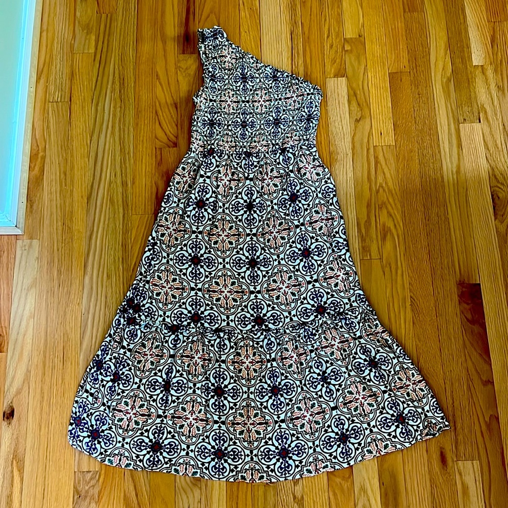 Knox Rose asymmetrical smocked dress XS